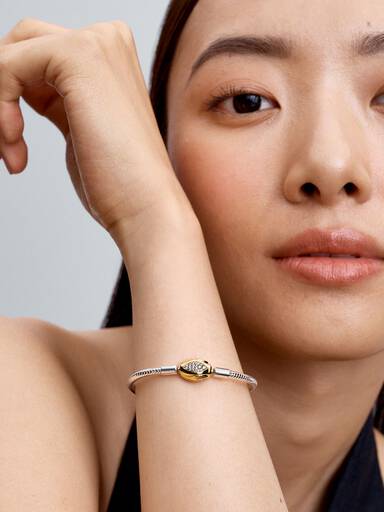 Schlangen-Gliederarmband mit Schlangenverschluss