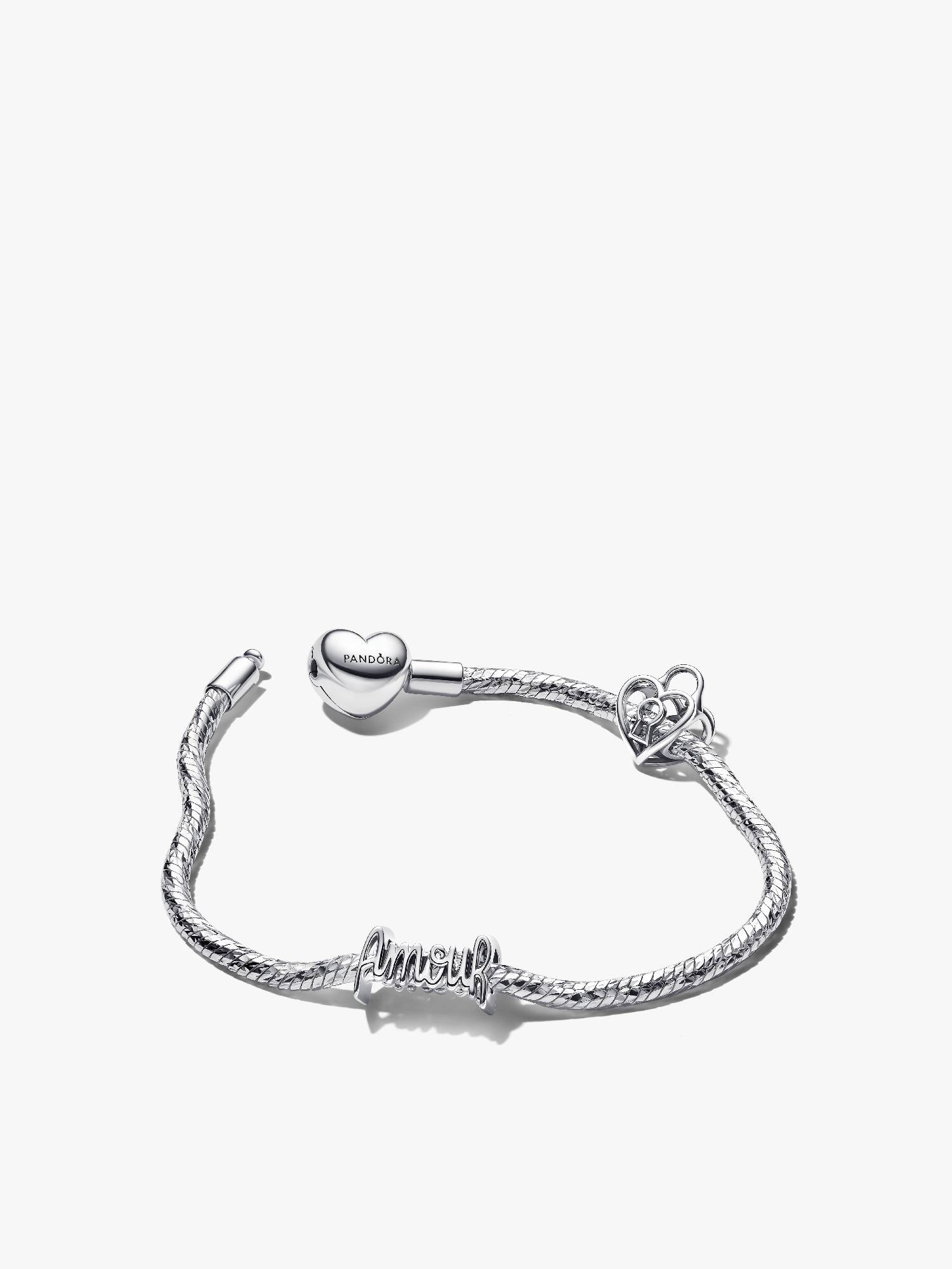 Amour und Herz Vorhängeschloss Charm & Armband Set
