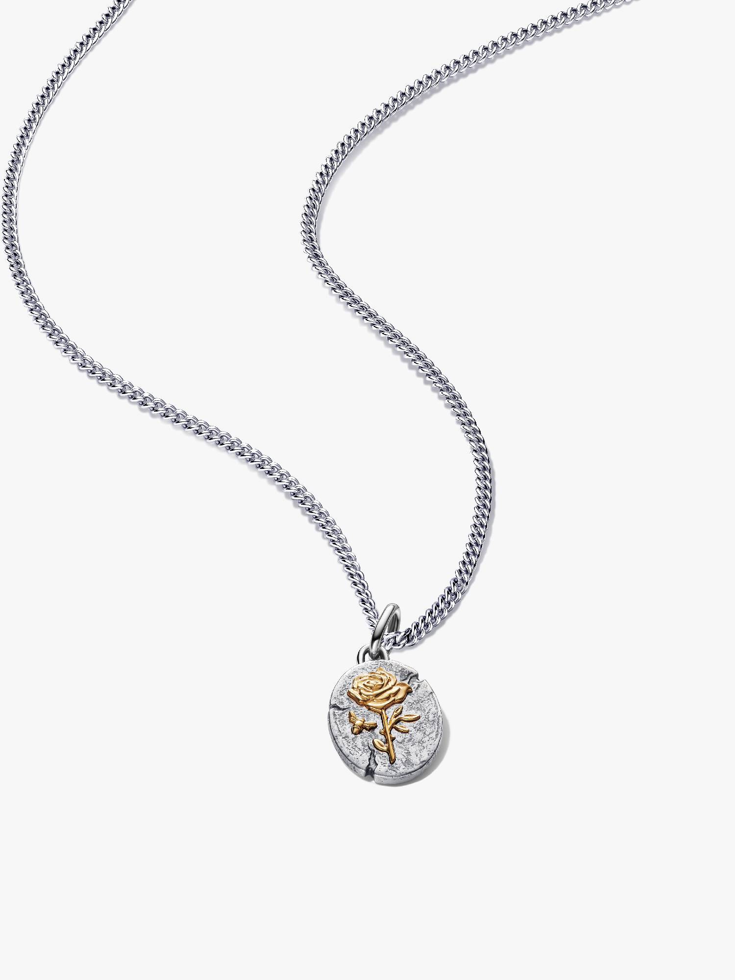 Halskettenset mit Rosen Medaillon Charm