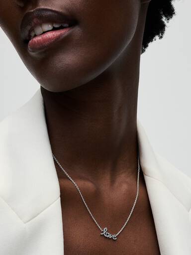 Funkelnde Handgeschrieben Love Collier-Halskette