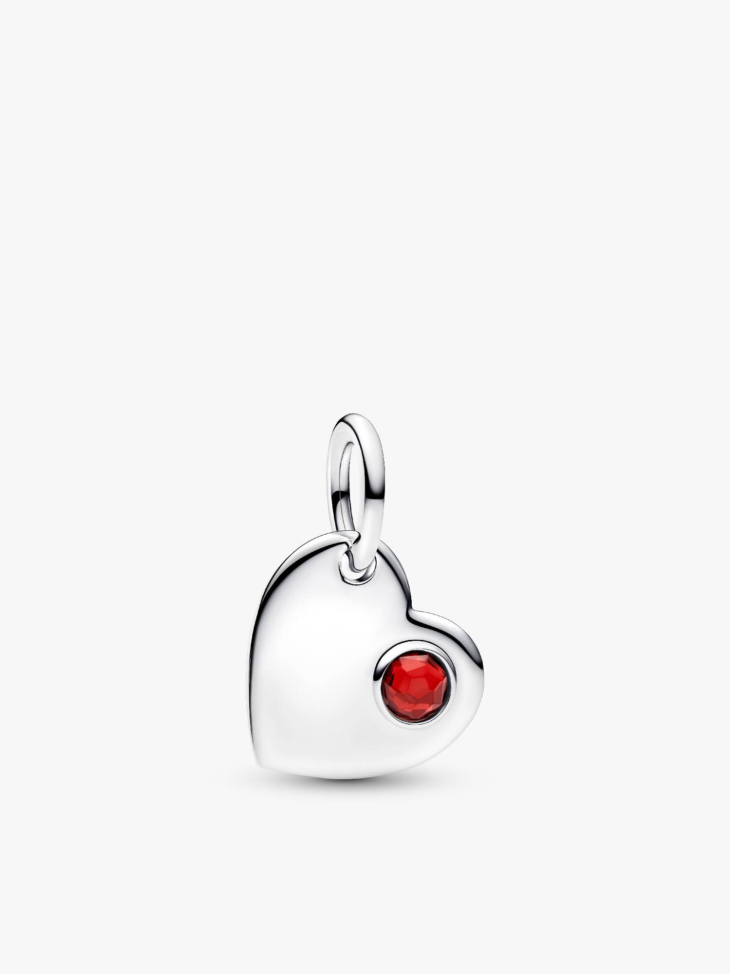 Gravierbares Herz Roter Stein Charm-Anhänger
