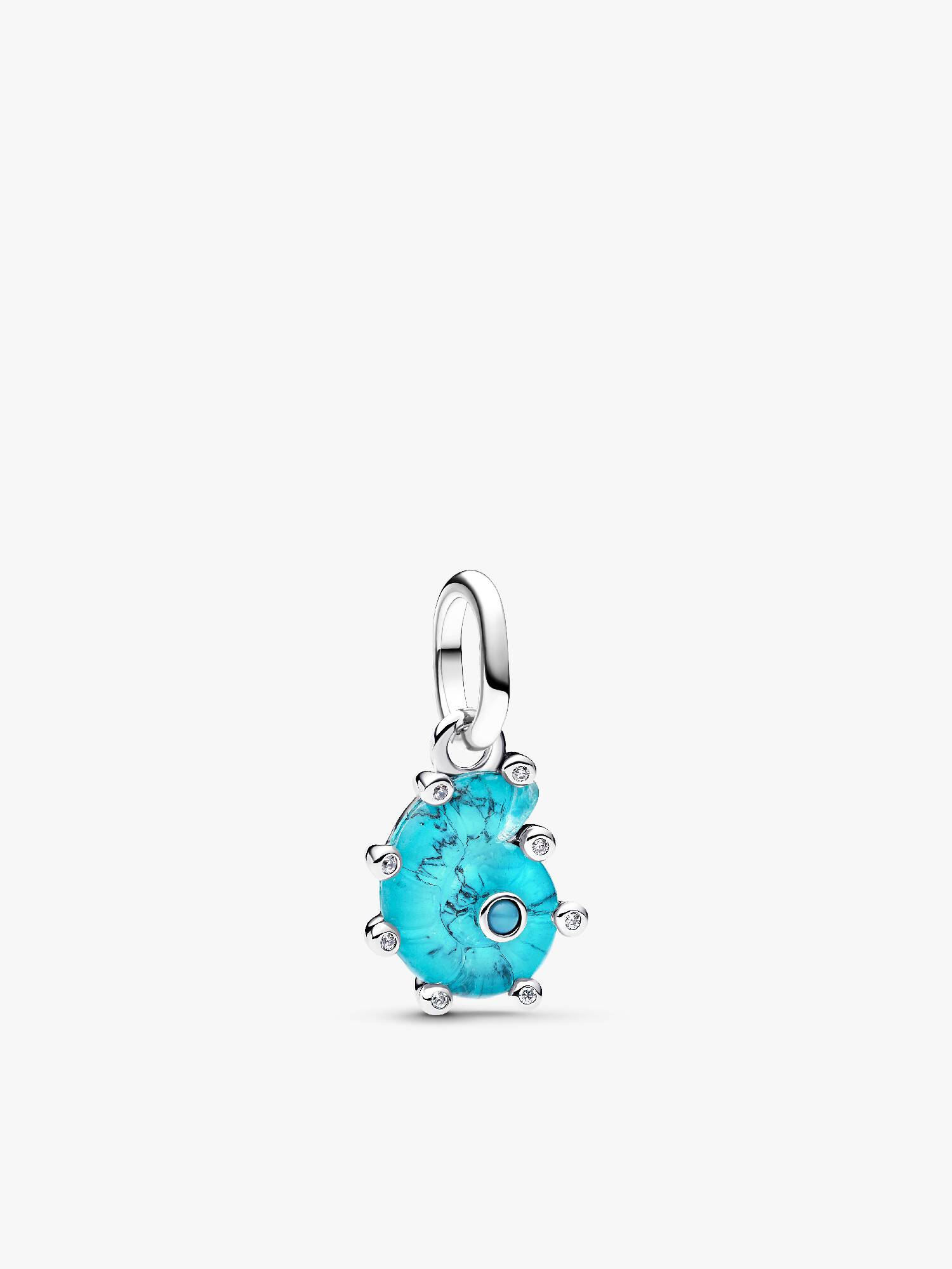 Blaue Murano-Glas Meeresschnecke Charm-Anhänger