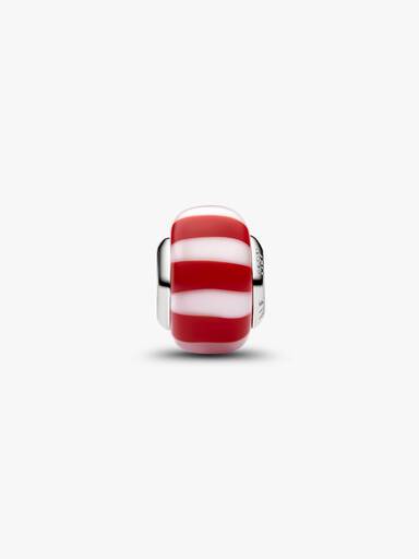Rote Zuckerstange Murano-Glas-Charm