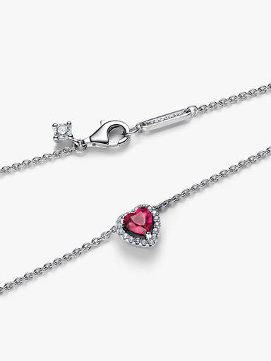 Erhabenes Rotes Herz Collier-Halskette