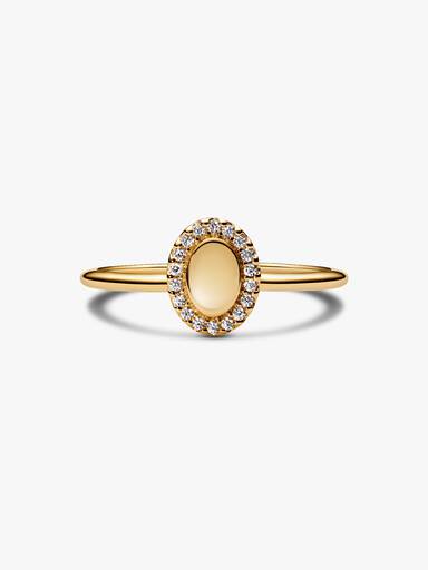 Gravierbarer Ovaler Strahlenkranz Ring