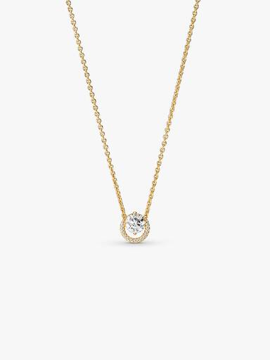 Funkelnder Runder Strahlenkranz Collier-Halskette