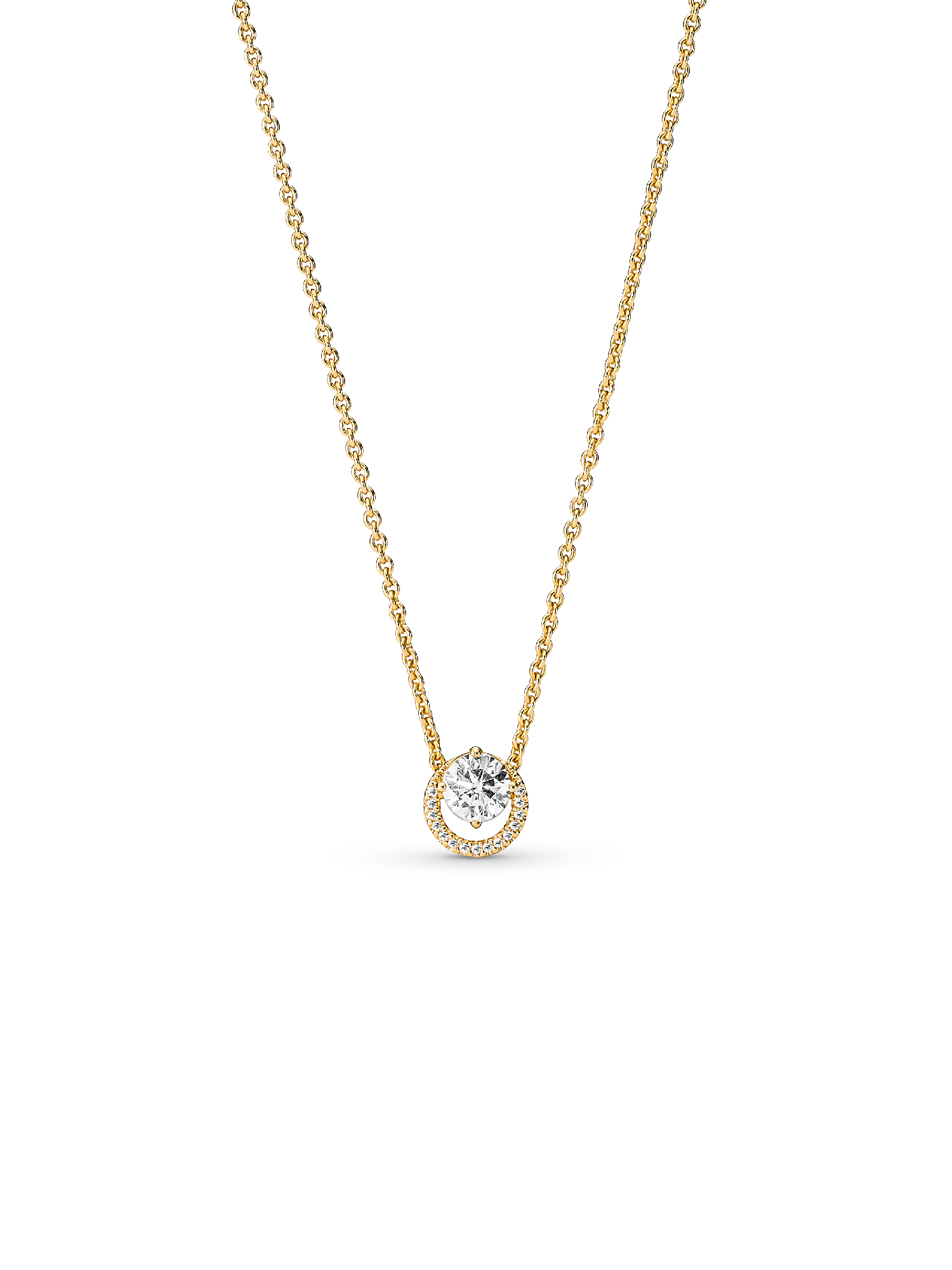 Funkelnder Runder Strahlenkranz Collier-Halskette