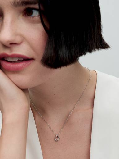 Organisch Geformter Pavé Kreis & Behandelte Süßwasserzuchtperlen Collier-Halskette