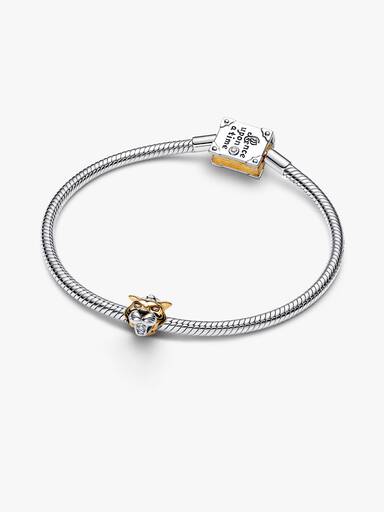 Disney Prinzessin Jasmin Rajah Charm mit im Labor gezüchteten Diamanten