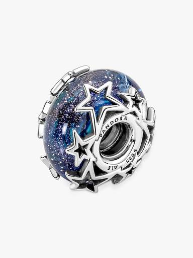 Galaxis Blau & Stern Murano-Glas Charm
