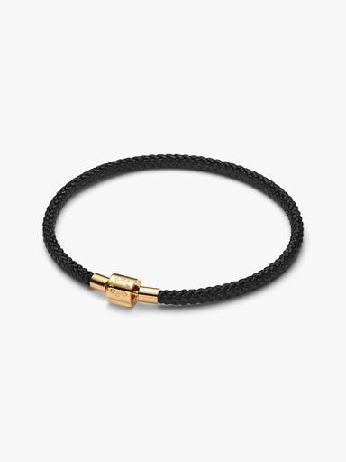Schimmerndes Schwarzes Kordel-Armband