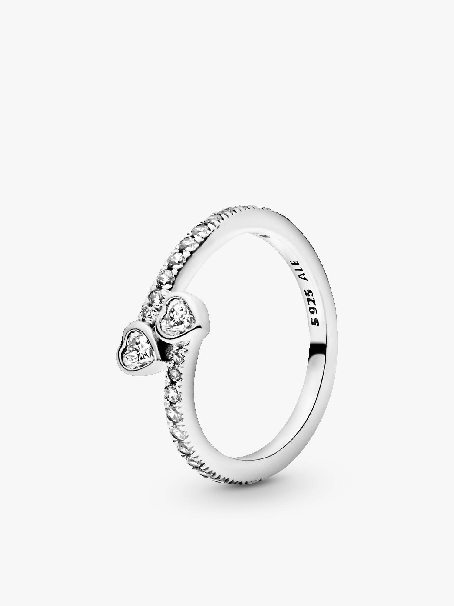 Zwei Funkelnde Herzen Ring