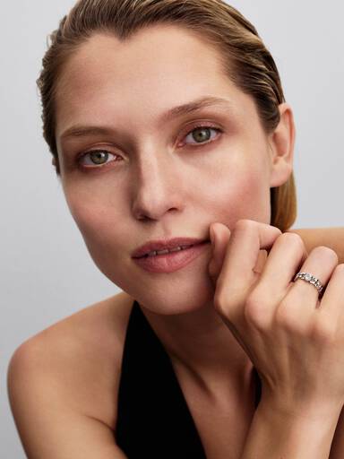 Herz Cuban-Kette Ring