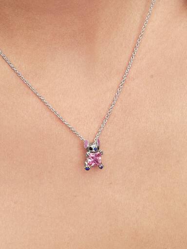 Disney Stitch Rosafarbene Collier-Halskette