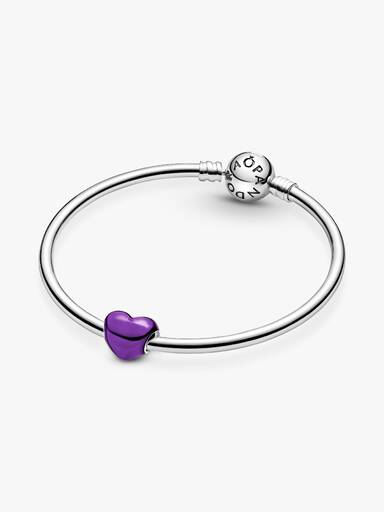 Violettes Metallic-Herz Charm