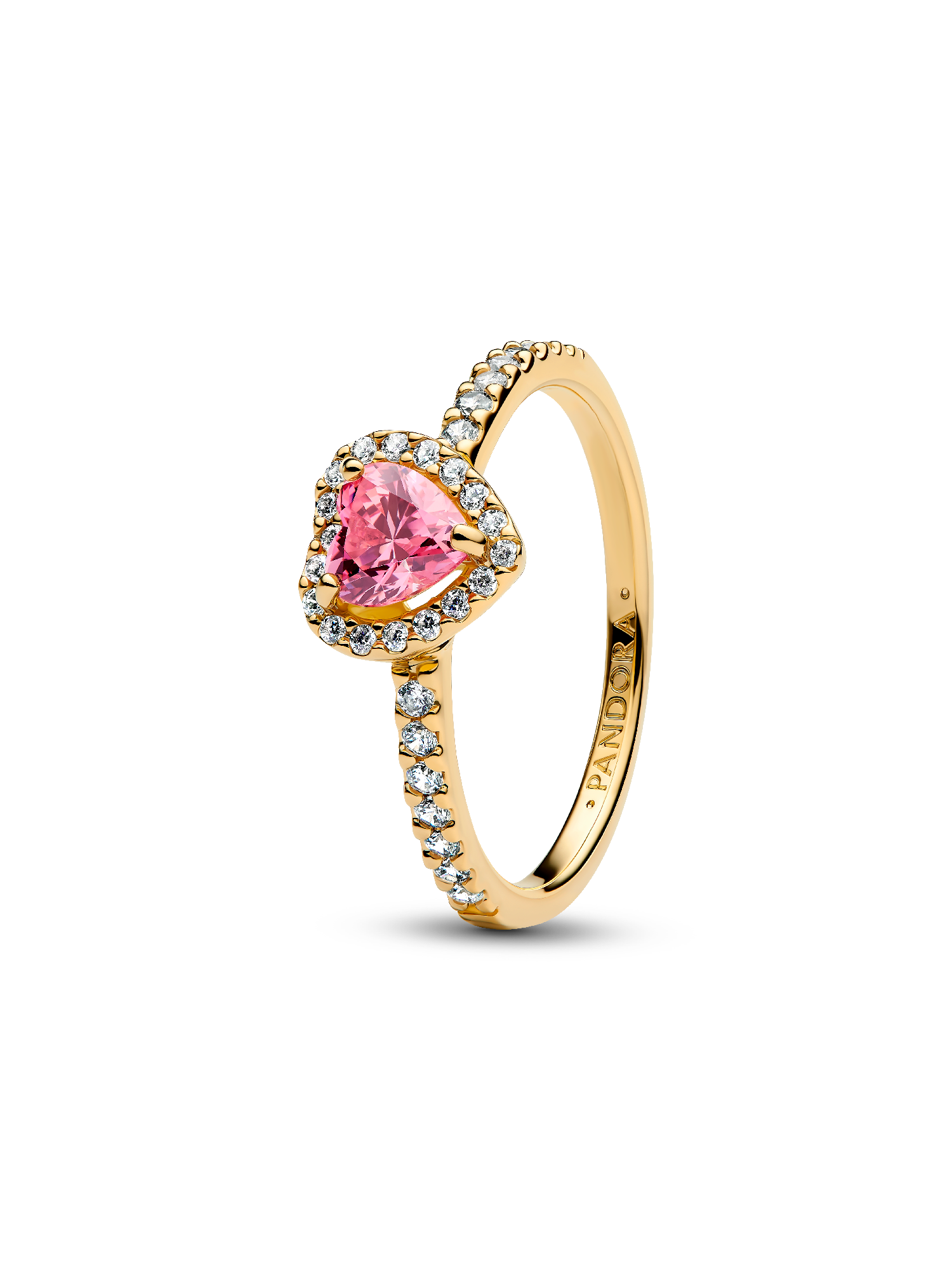 Erhabenes Rosafarbenes Herz Ring