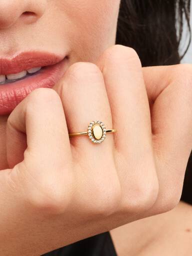 Gravierbarer Ovaler Strahlenkranz Ring