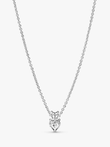 Doppelherz-Anhänger Funkelnde Collier-Halskette