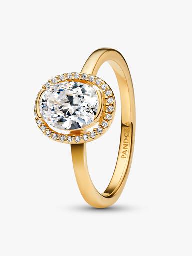 Ovaler Funkelnder Strahlenkranz Ring