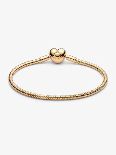 Pandora Moments Schlangen-Gliederarmband mit Herz-Verschluss