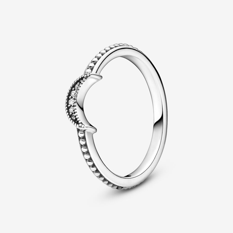 Mondsichel Metallperlen Ring image number 0