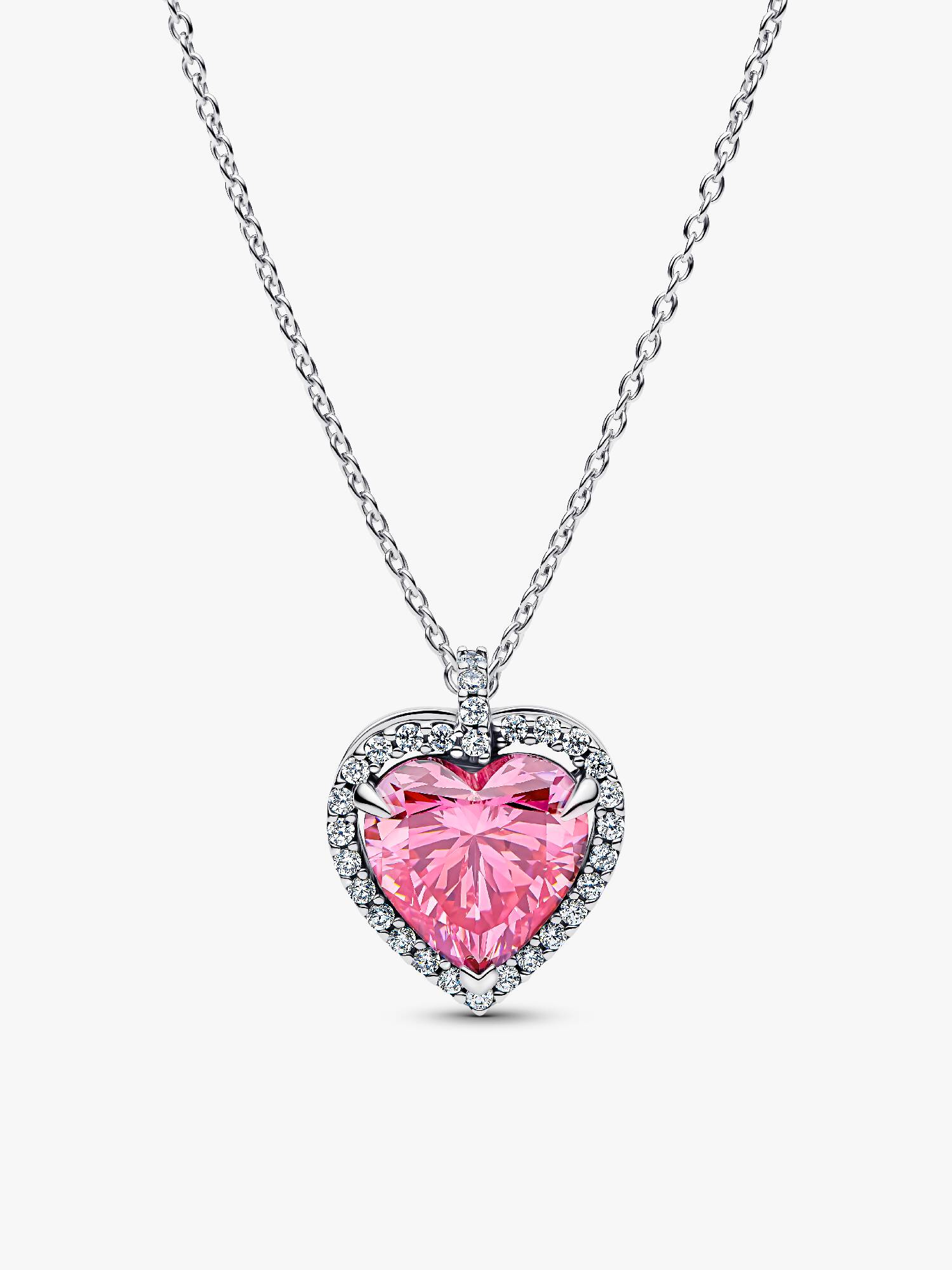 Rosafarbener Strahlenkranz Herz Collier-Halskette