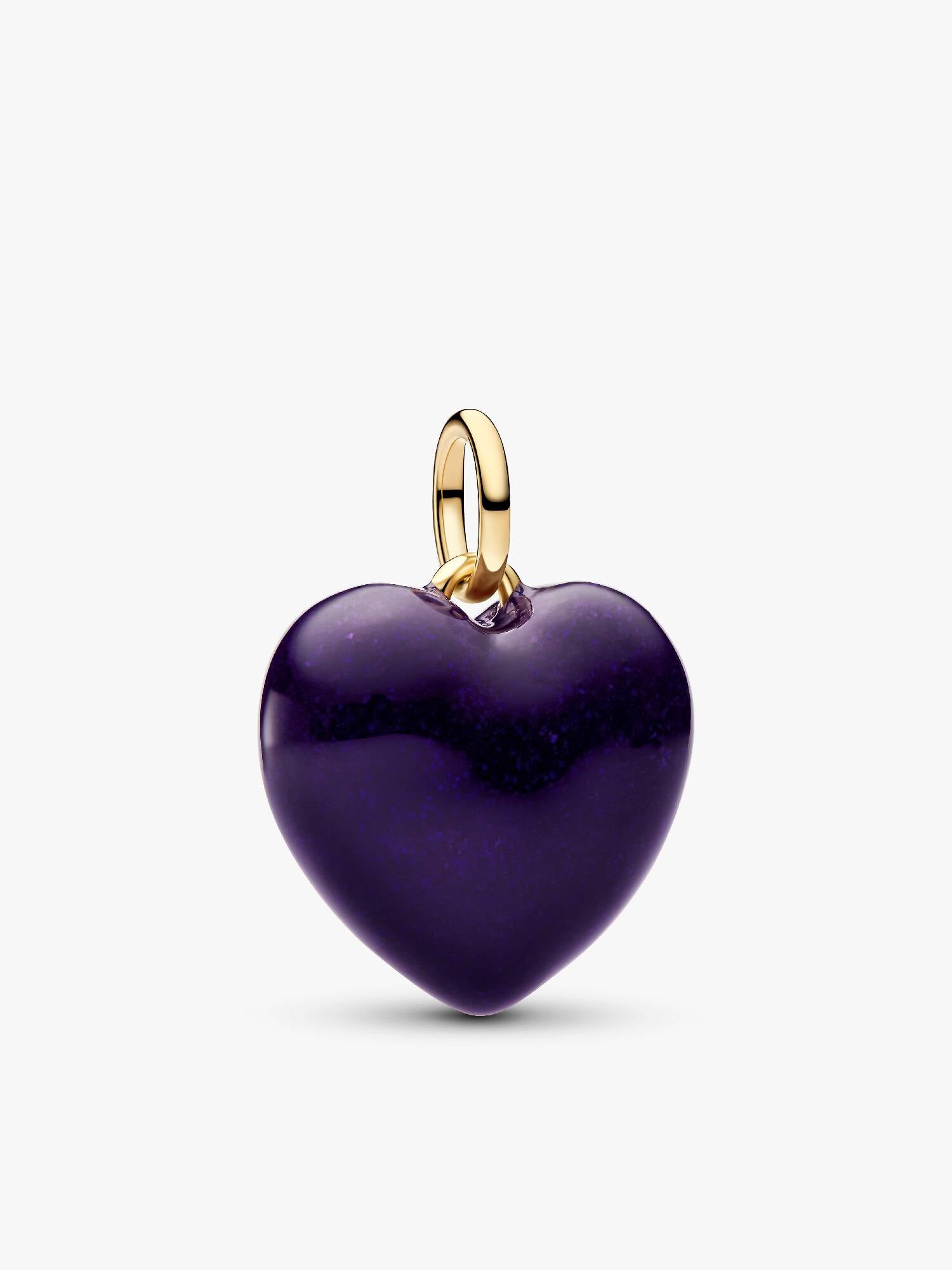 Violettes Rundliches Herz Charm-Anhänger