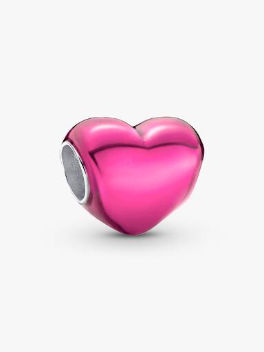 Metallic Rosafarbenes Herz Charm
