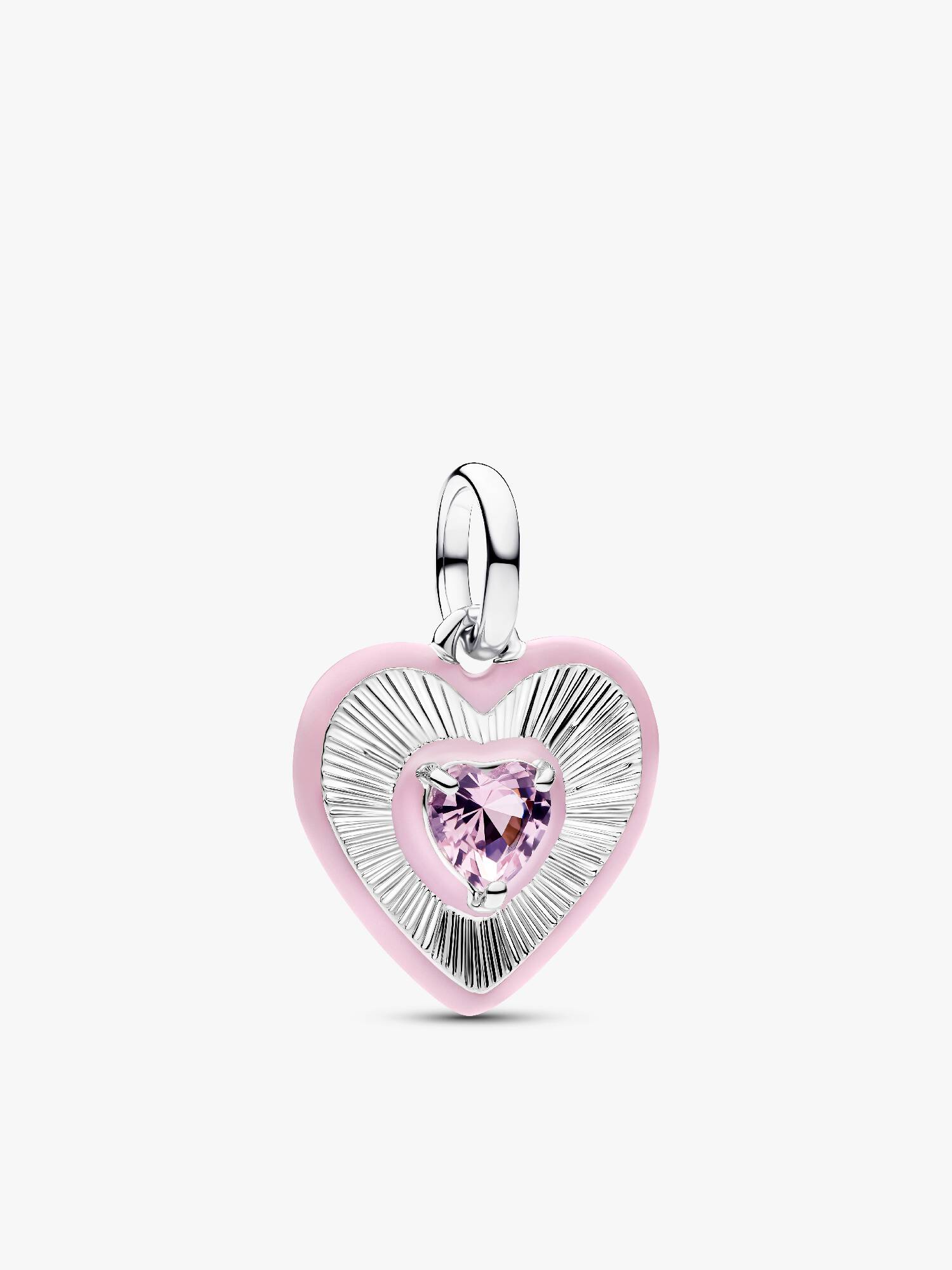 Strahlendes Rosafarbenes Herz Medaillon-Charm