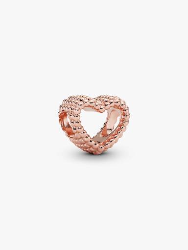 Offenes Metallperlen Herz Charm