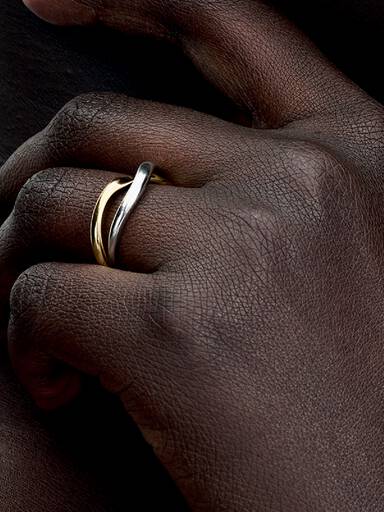 Bicolor Verschlungene Bänder Ring