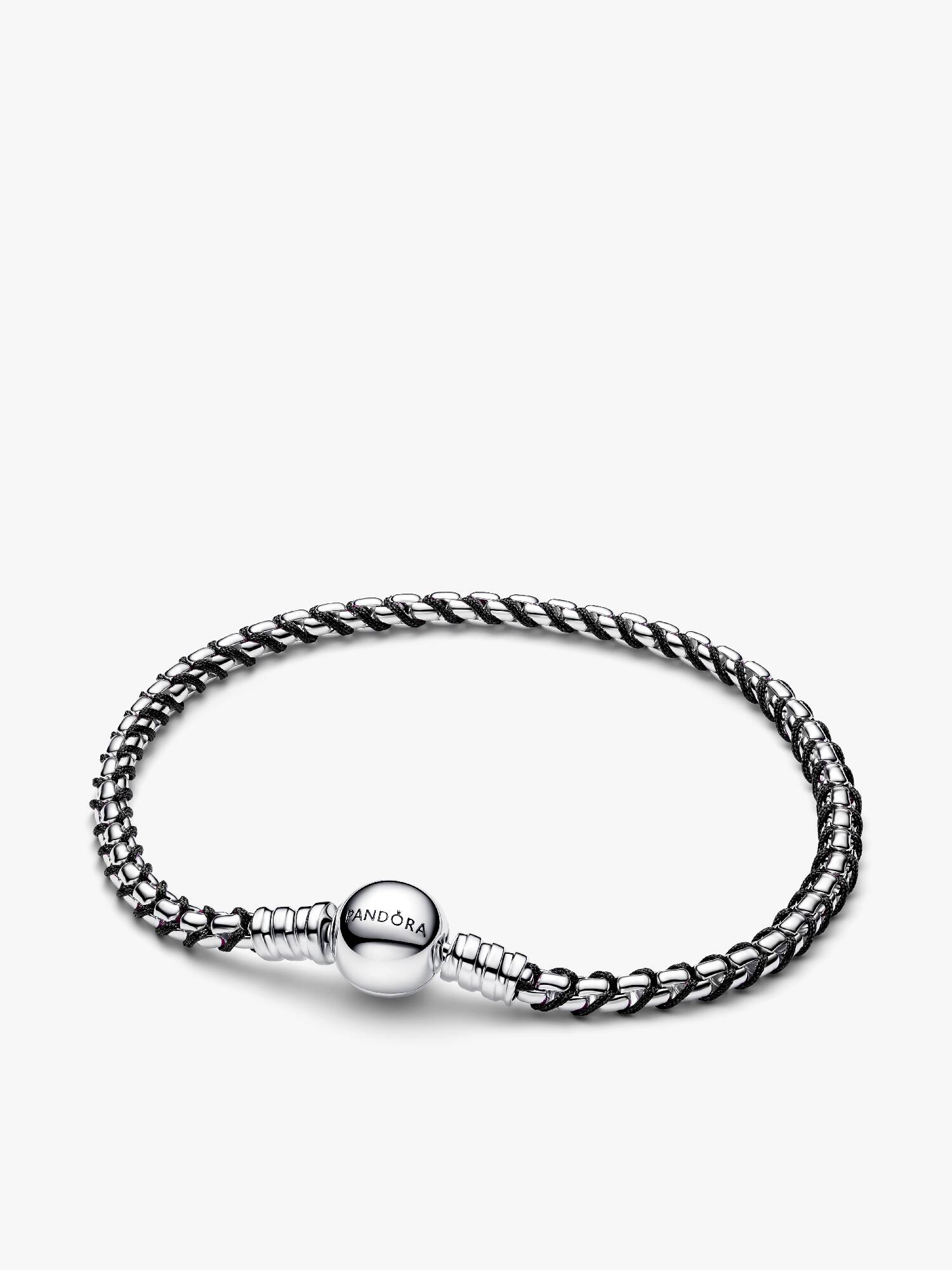 Schwarze Kordel Kastenkette Armband