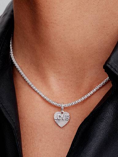 Gravierbarer Love-Herz Charm-Anhänger