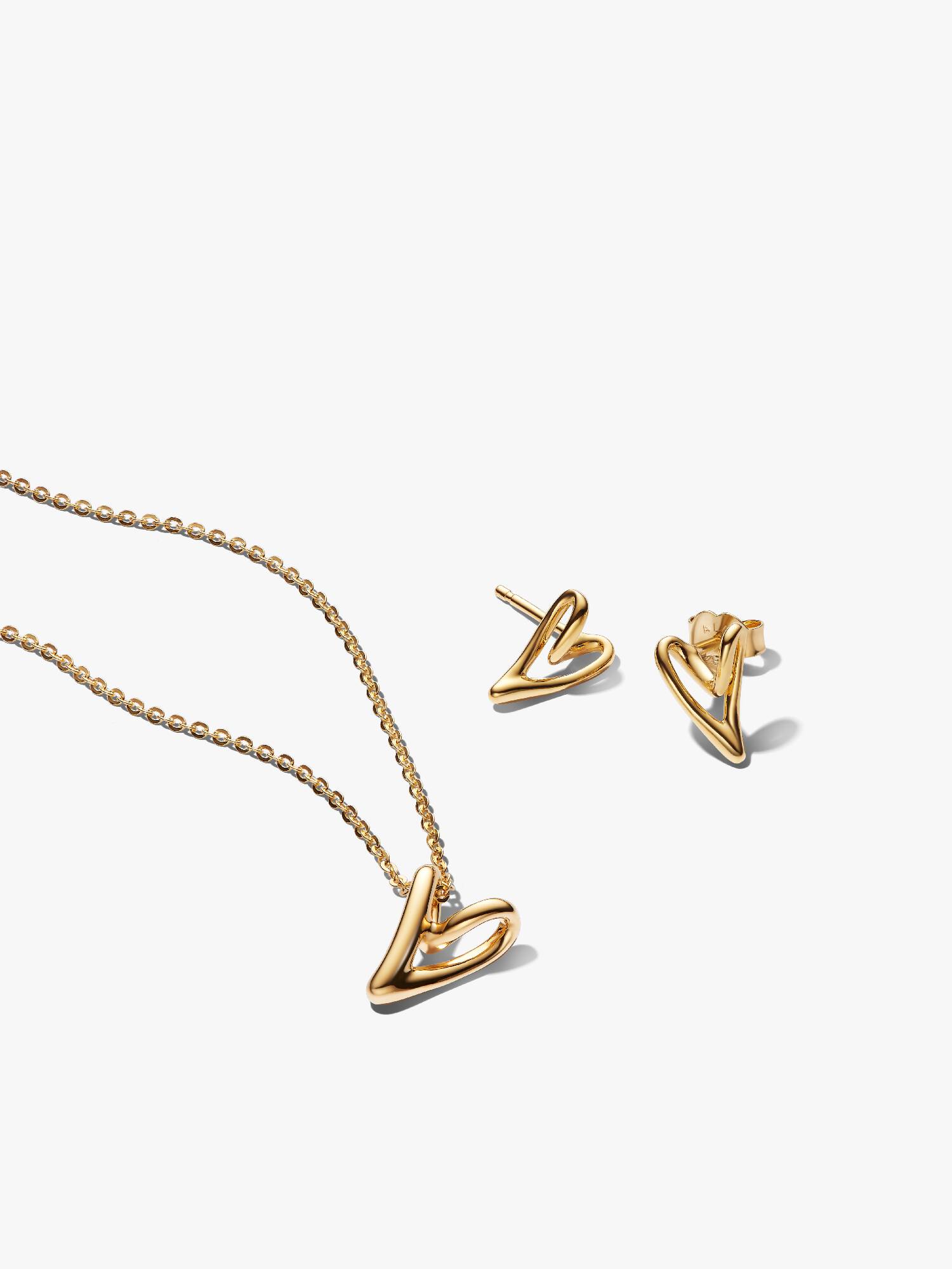 Mini Herzen Kette & Ohrring Schmuckset