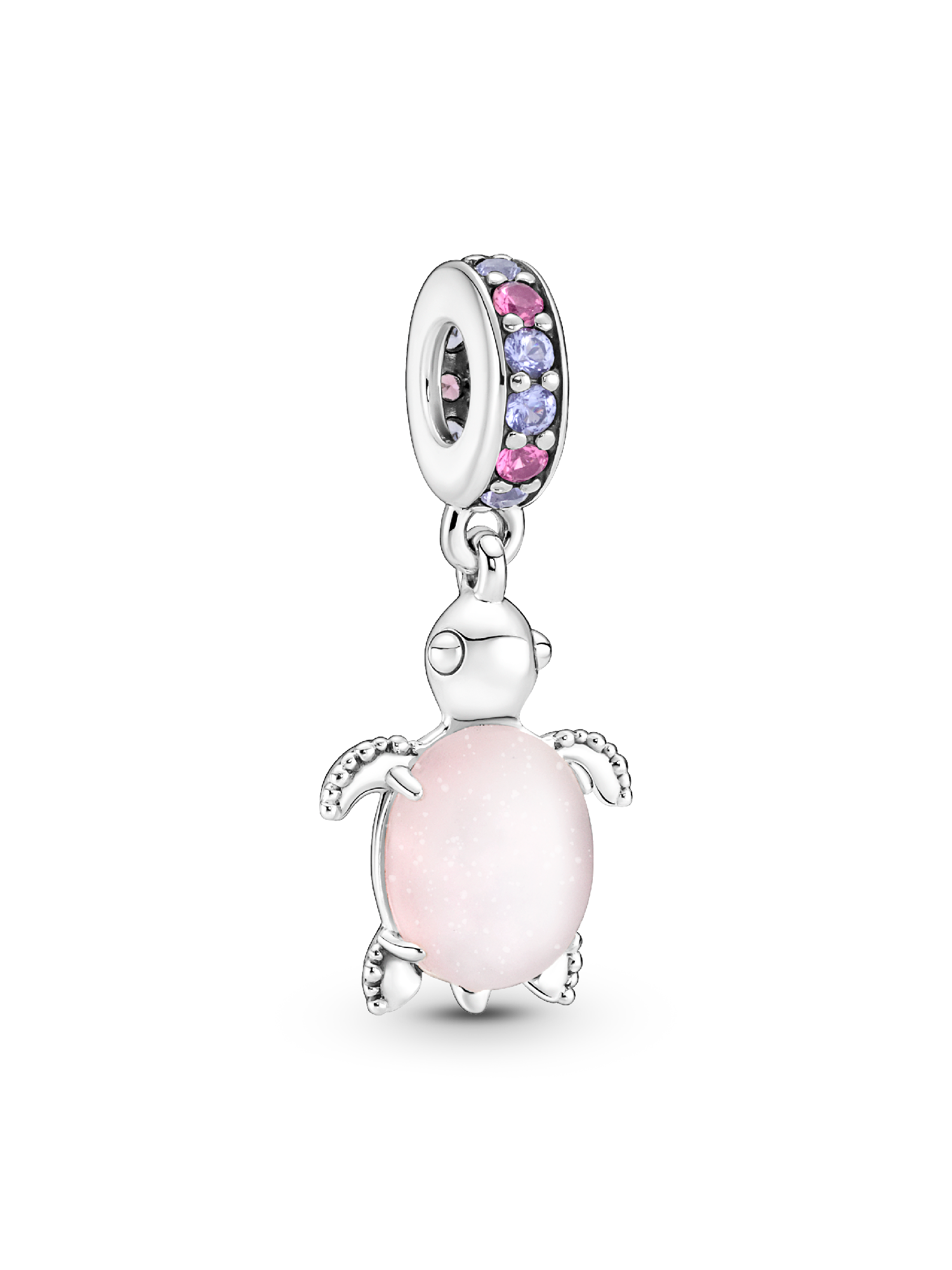 Rosafarbene Meeresschildkröte Murano-Glas Charm-Anhänger