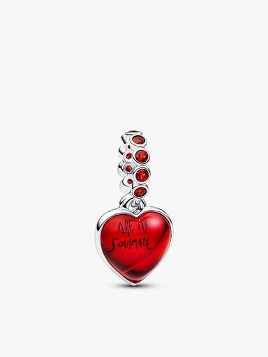 Rotes Murano-Glas und Herz Charm & Armband Set