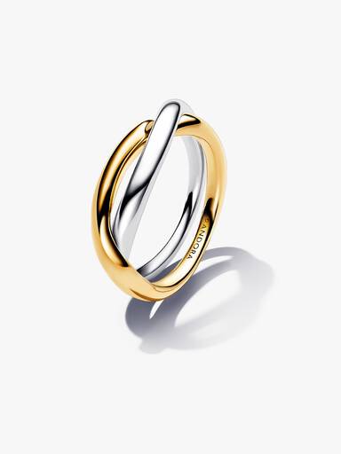 Bicolor Verschlungene Bänder Ring