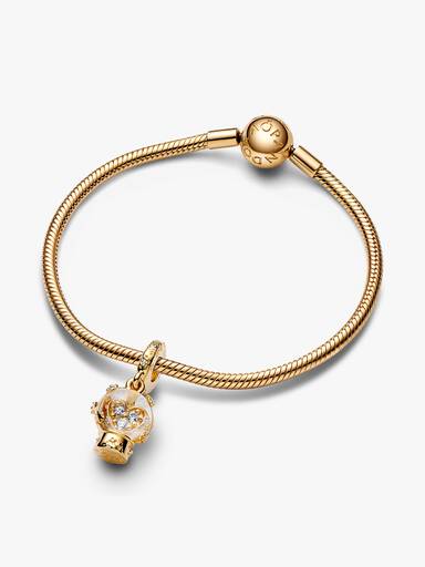 Herz Schneeflocke Schneekugel Charm-Anhänger