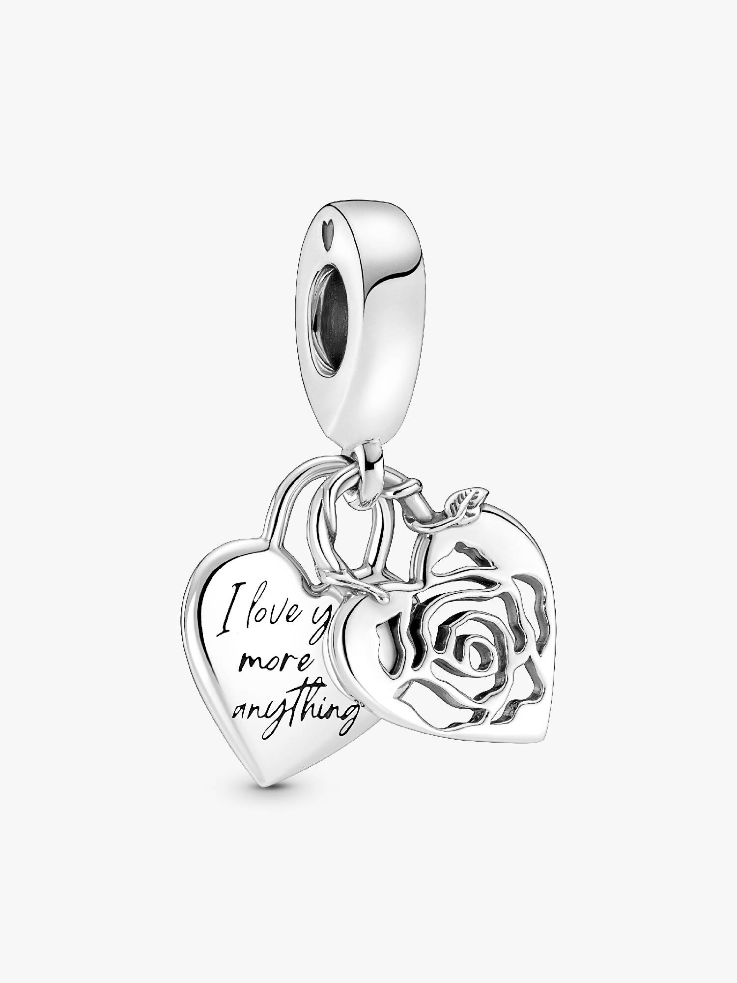 Rose Herzschloss Charm-Anhänger