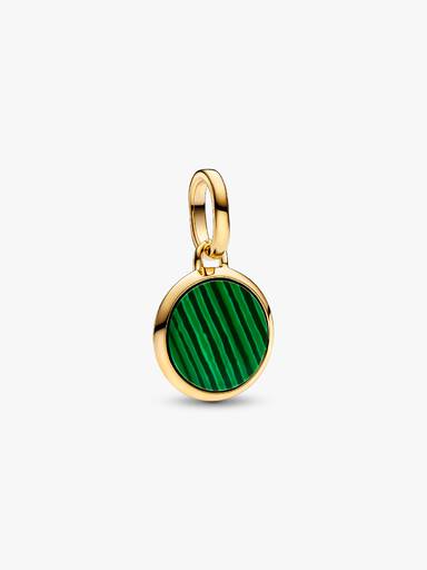 Grünes gravierbares Mini-Medaillon-Charm