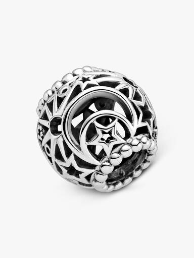 Offen gearbeitetes Sonne, Mond & Sterne Charm