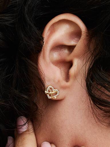 Funkelnde Unendlichkeits-Herz Ohrstecker