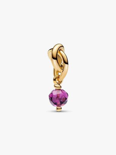 Facettierter violetter Ewigkeitskreis Charm-Anhänger