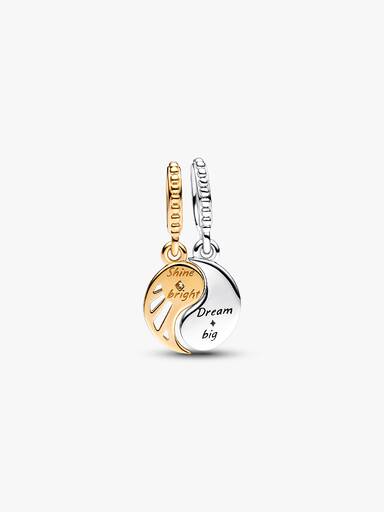 Bicolor Teilbarer Sonne & Mond Charm-Anhänger
