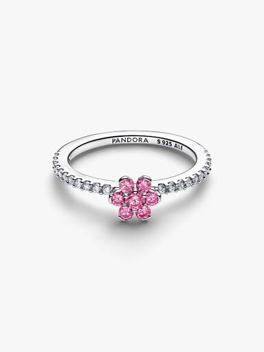 Funkelnde Rosa Blume Ring