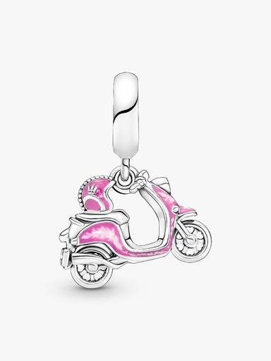 Rosafarbener Motorroller Charm-Anhänger