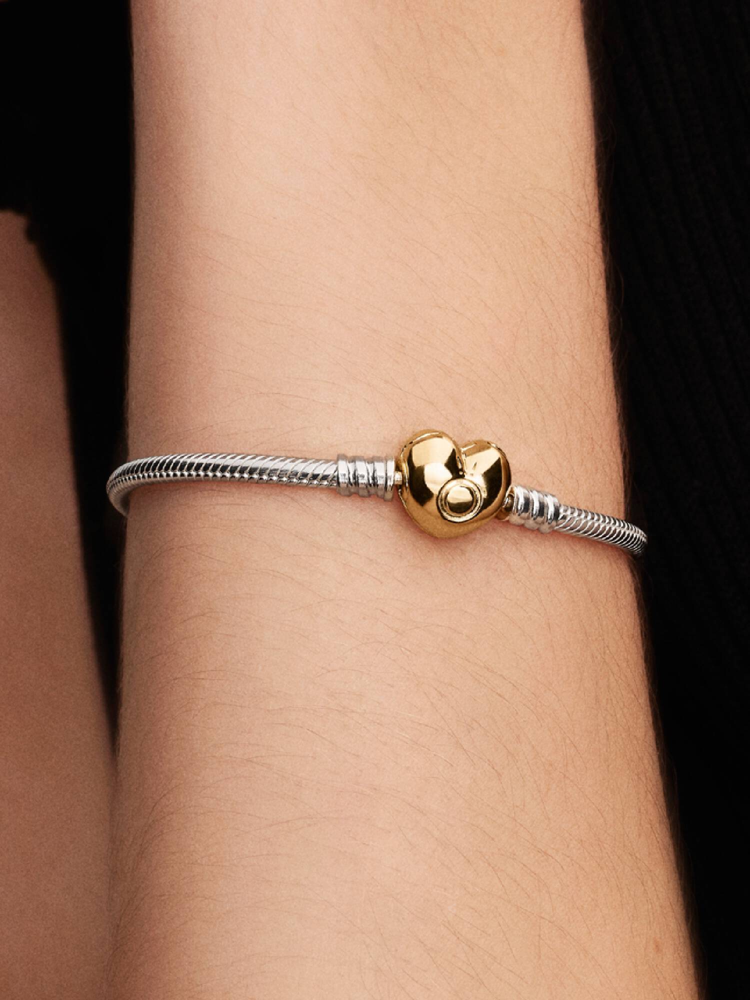 Herz-Verschluss Schlangen-Gliederarmband