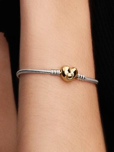 Herz-Verschluss Schlangen-Gliederarmband