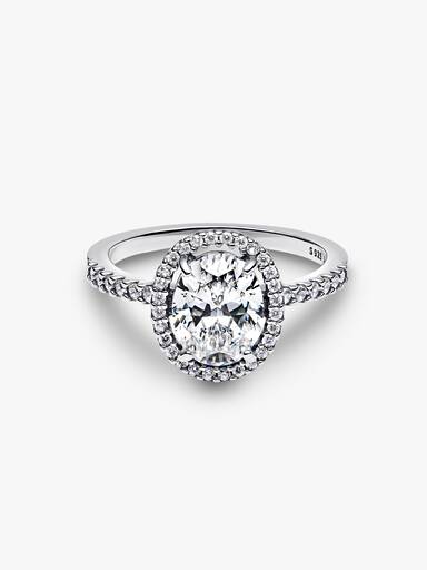 Ovaler Funkelnder Strahlenkranz Statement-Ring