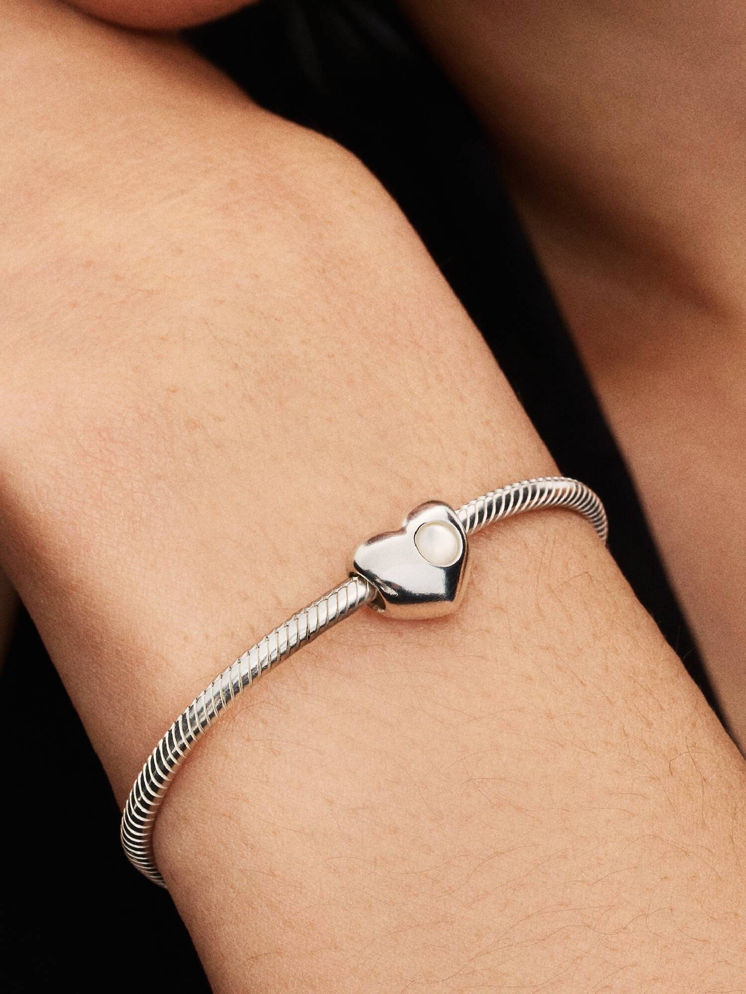 Gravierbares Weißer Stein Herz-Charm